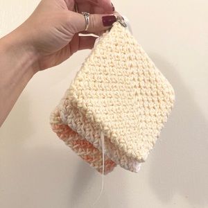 Vintage Handmade Crotchet Or Knit Hot Pads Pastel Coasters Set Of Three